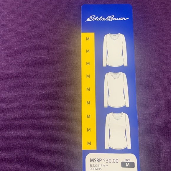 Eddie Bauer V Neck Long Sleeve Shirt - Picture 3 of 3